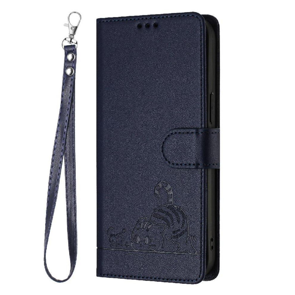 (Blue) Case For Tcl 30Z Cat Rfid Card Slot Holder Kickstand Wallet Flip Cover Blue 764490350808