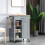 Homcom HOMCOM Compact Kitchen Trolley Utility Cart on Wheels with Open Shelf Grey 1
