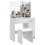 Homcom HOMCOM Dressing Table with Mirror and Stool, Makeup Desk for Bedroom, White 9