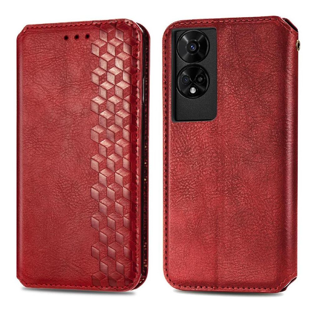 (Red) Case For Tcl 50 5G Fashion Design Wallet Function Leather Case Exquisite Business Flip Cover Red 764490351430