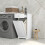Homcom HOMCOM Bathroom Cabinet with Folding Laundry Hamper and Drawer, White 1