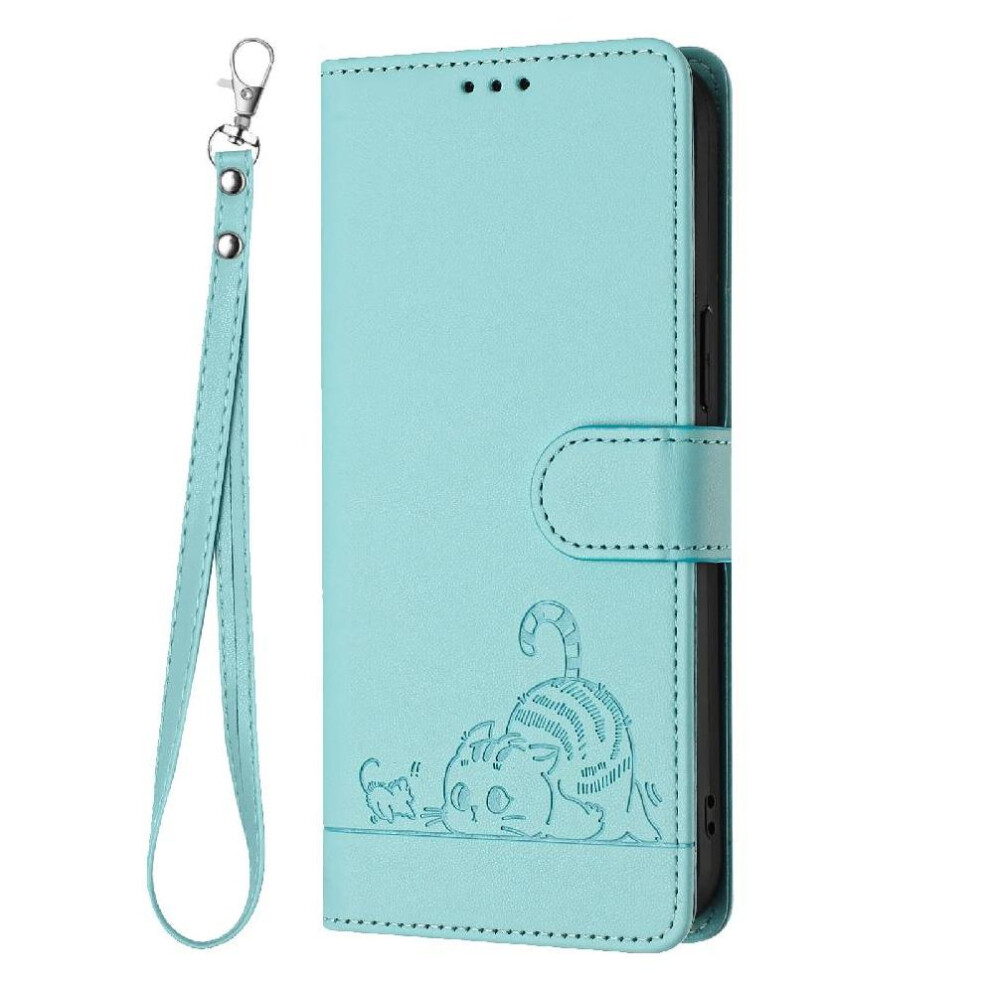 (Green) Case For Tcl 303 Cat Rfid Wallet Flip Cover Card Slot Holder Kickstand Green 764490351881
