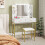 Homcom HOMCOM Makeup Vanity Desk Set with Lighted Mirror, Stool, Drawers, White 1