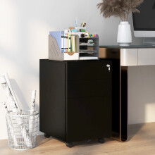 Vinsetto File Cabinet with Lock Hanging Bar for Letter A4 Legal Size Black