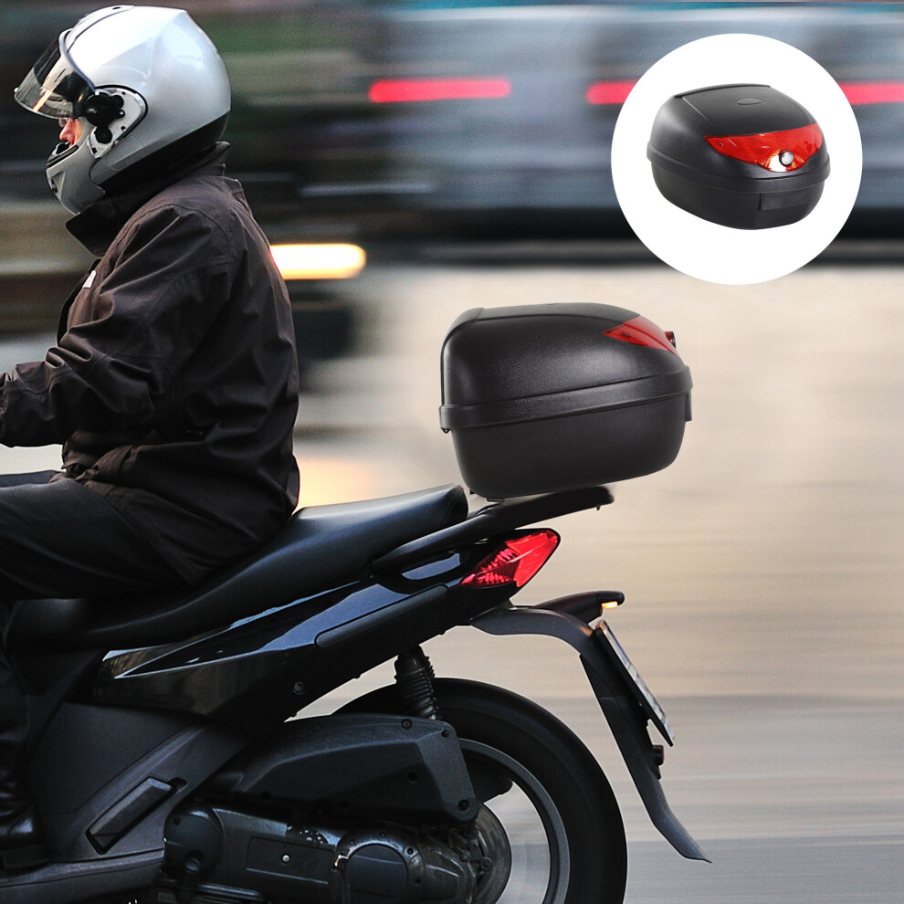 HOMCOM 24L Motorcycle Trunk Tail Box Luggage Case with Two Keys and Plate-image-OPC-P5QPF8J-NEW