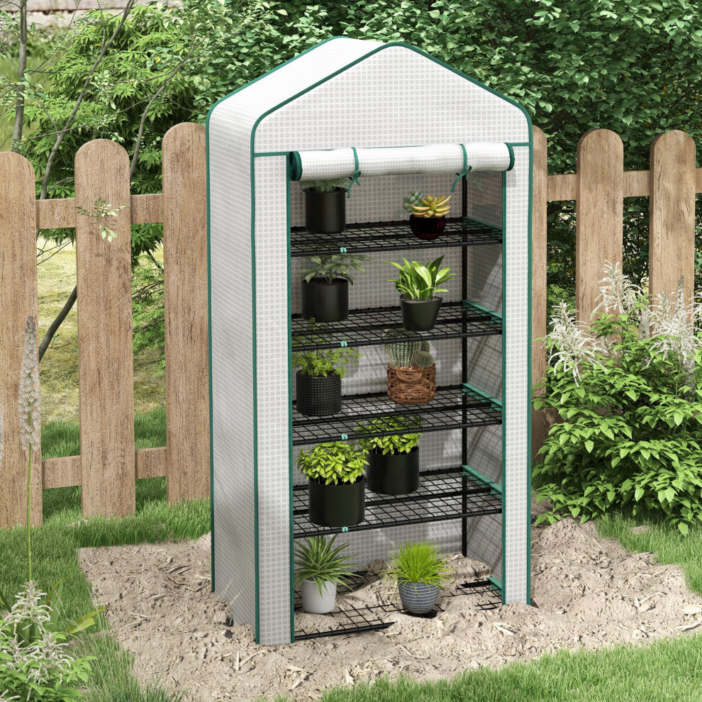 Outsunny Unisex White Widened Mini Greenhouse Tier Green House, 193H X 90W X 49Dcm In Size 5 - Image 3