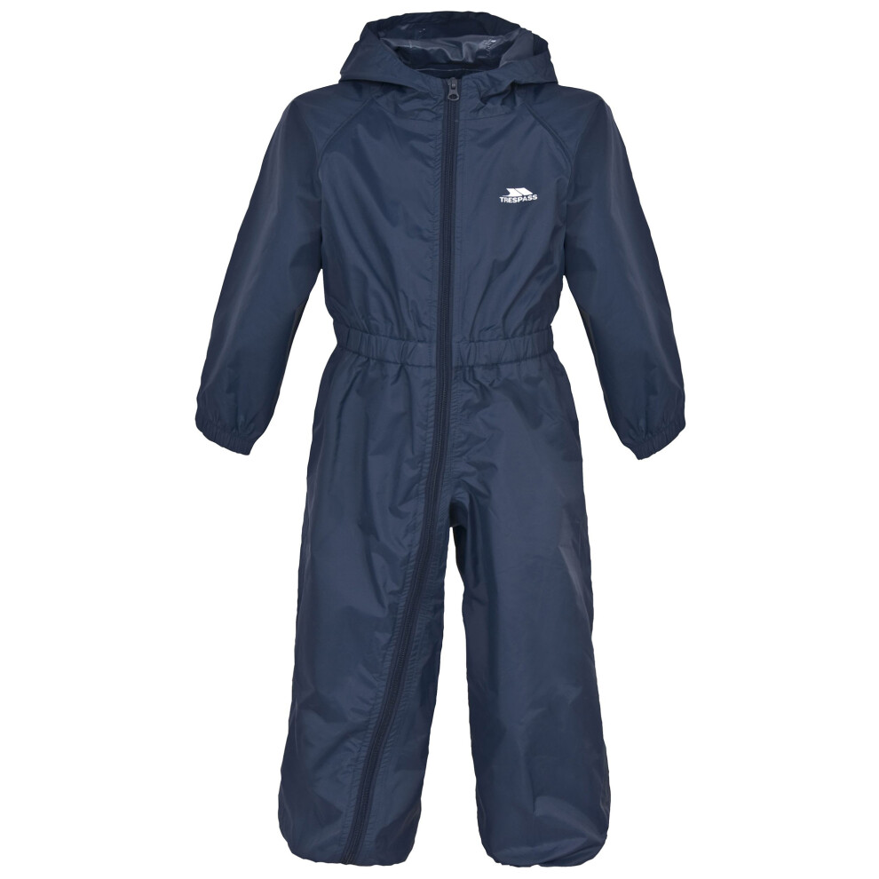 (3/4 Years, Navy Blue) Trespass Kids Unisex Dripdrop Padded Waterproof Rain Suit
