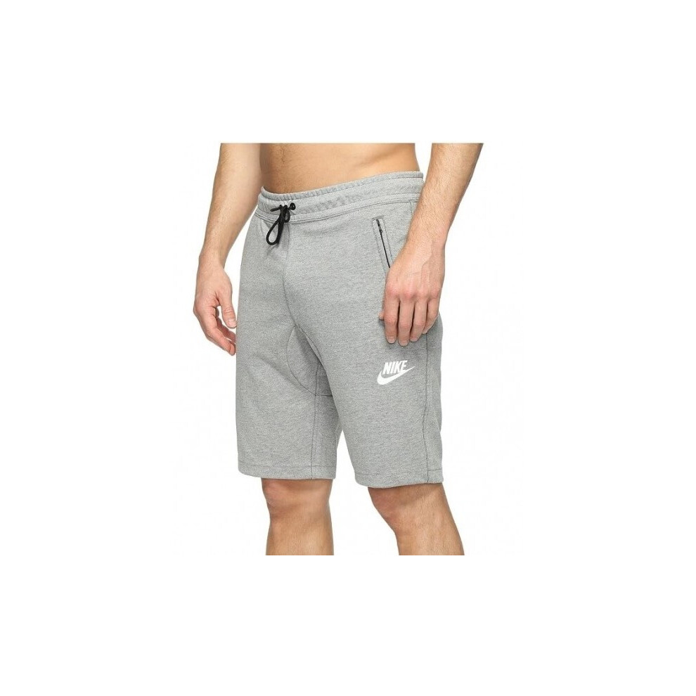 (Medium) Nike Mens Fleece AV15 Sport Shorts Gym Sweat Grey