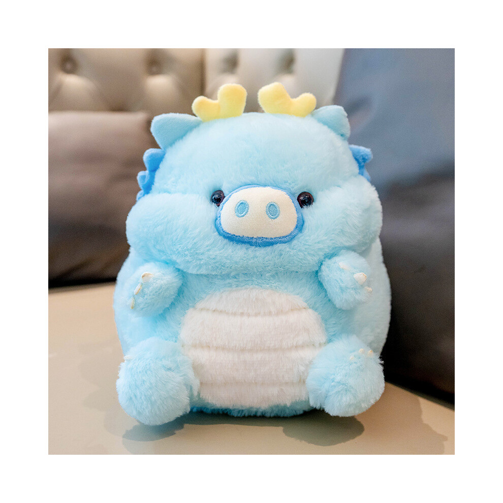 (Blue) Plush Dragon Pig Toy Cartoon Animal Stuffed Doll Bedroom Decoration Gift Kids Blue