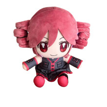 (Black) Kasane Charming Teto Plush Character Doll With Unique Hairpin And Flower Details