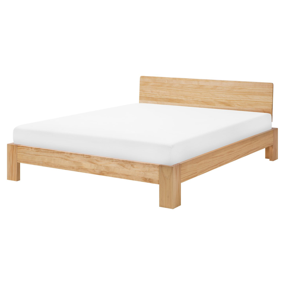 Bed Pine Wood ROYAN 160 x 200 cm (EU King Size) Light Brown