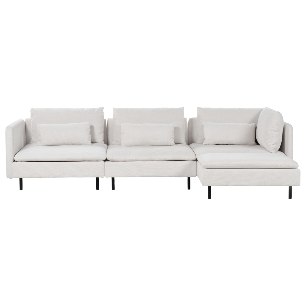 Left Hand Modular Fabric Corner Sofa Beige EGERIS