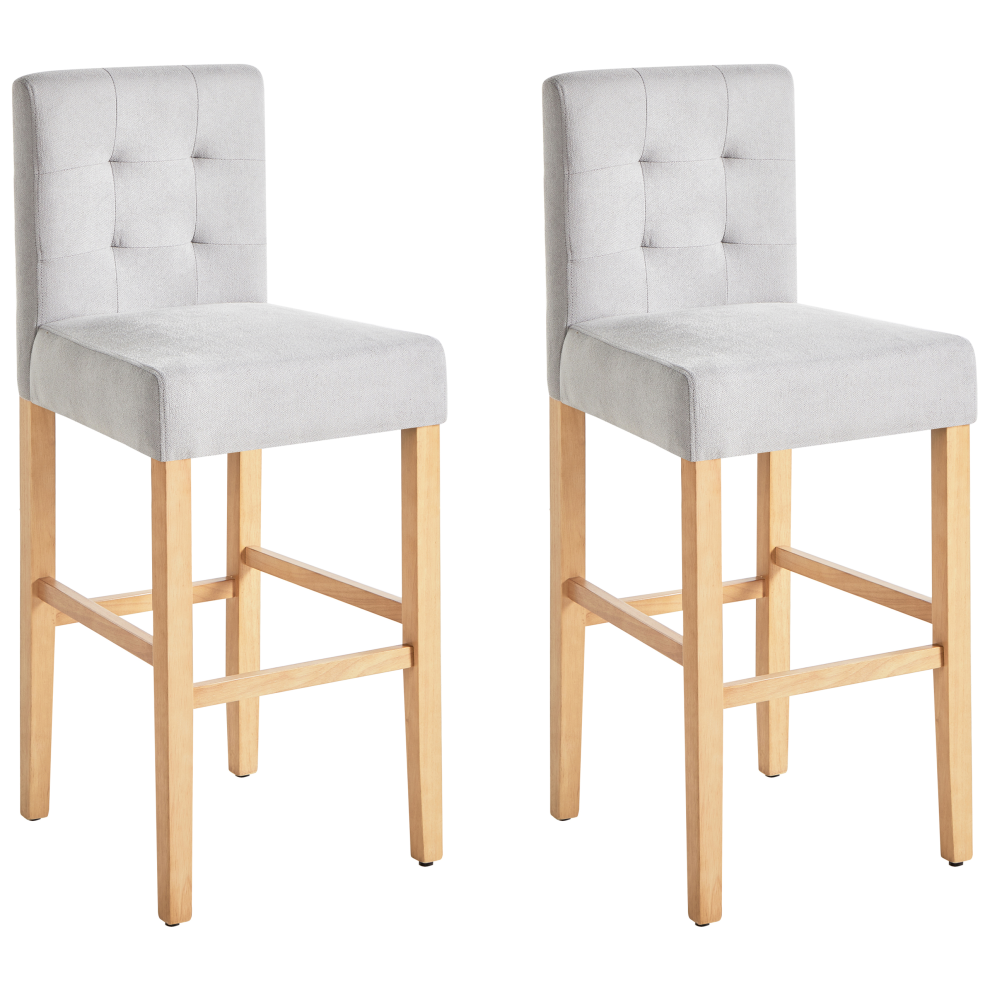 Set of 2 Bar Chairs MADISON Grey