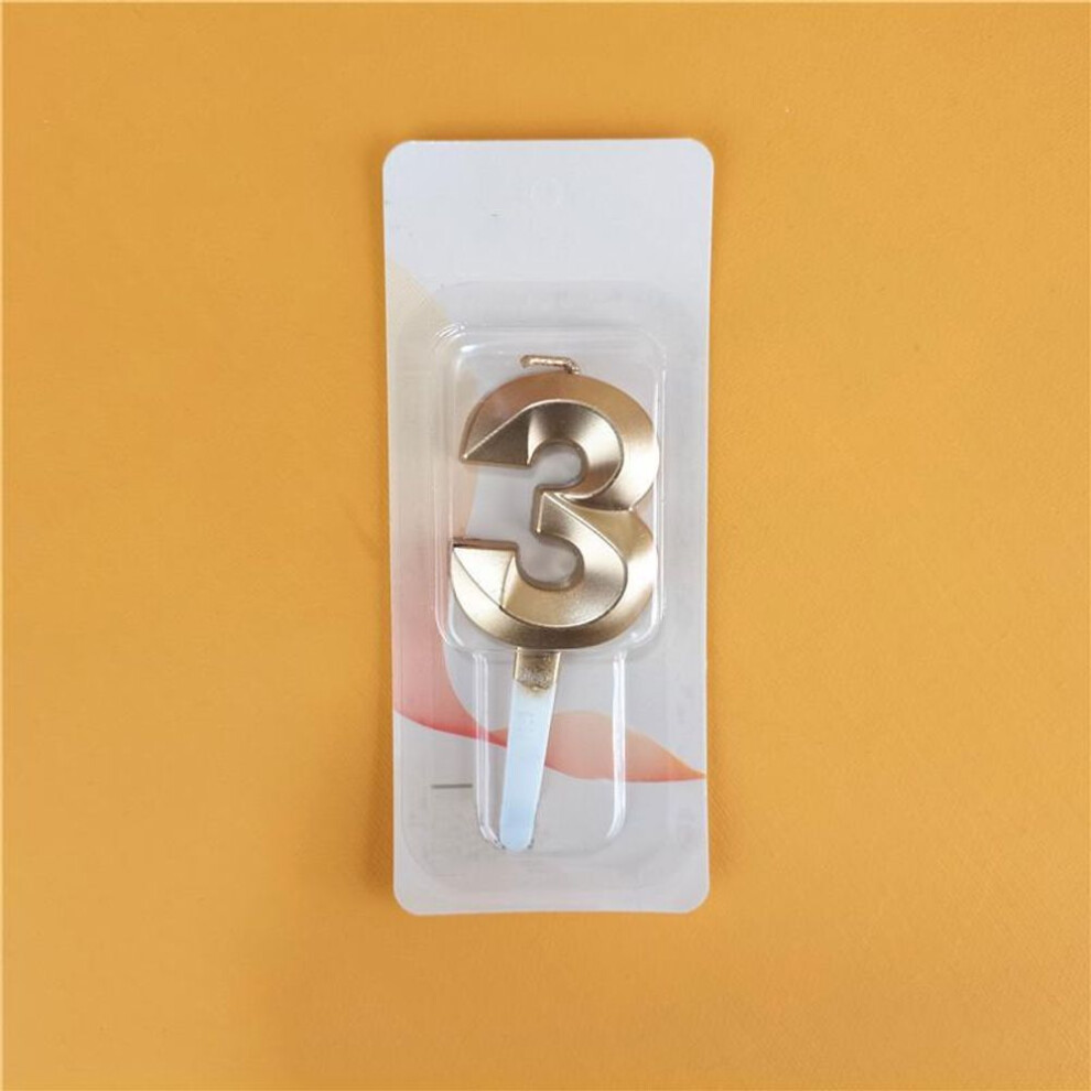 (as the picture, 3) 1pc For Anniversary Birthday Ornament 0-9 Digital Cake Topper Decoration Cake Candles Party Supplies