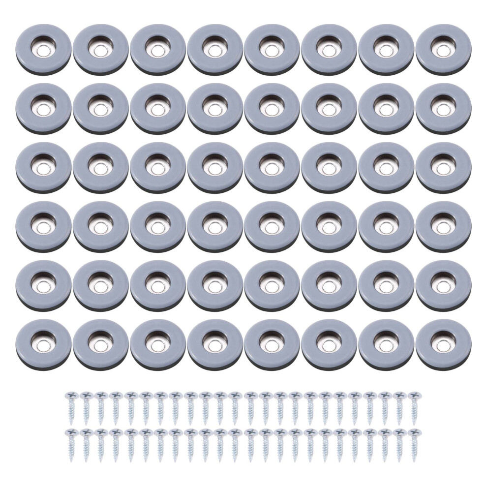 Lot de 48 patins de meubles en PTFE, faciles à déplacer, avec vis de protection pour sols carrelés (rond de 25 mm)
