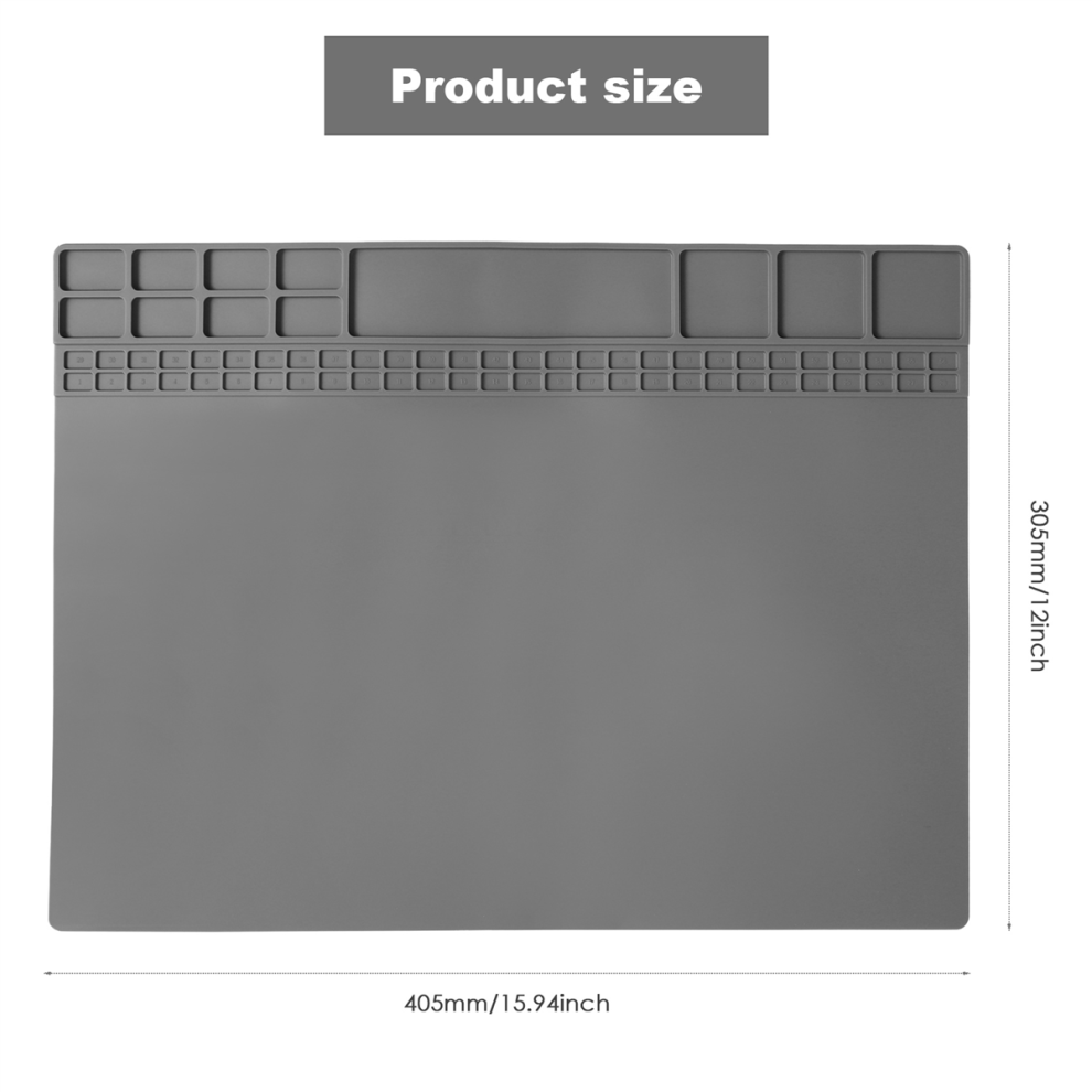 Silicone Soldering Mat Electronic Repair For Laptop, Watch, Cellphone - Solder Pad Heat Resistant 932 Fahrenheit 4851672750733