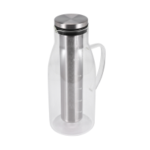 Cafetera de café frío, jarra de té helado con infusor, tapa y escala, filtro de doble uso, 1,5 l/51 oz