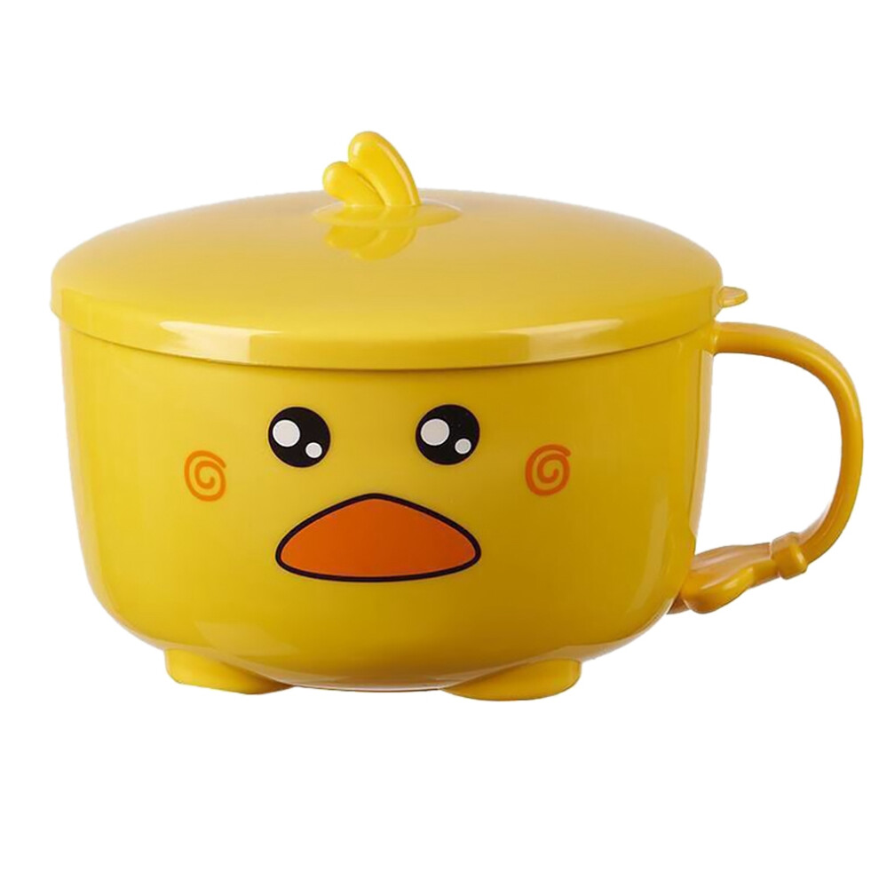 Typecat Duck Ramen Noodles Bowl With Lid Cute Stainless Steel Kitchen Fruit Instant Rice Soup Double-Layer Tableware 1
