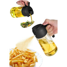 Oil Dispenser Bottle Spray and Pour 2 in 1 470ml Bottle Glass