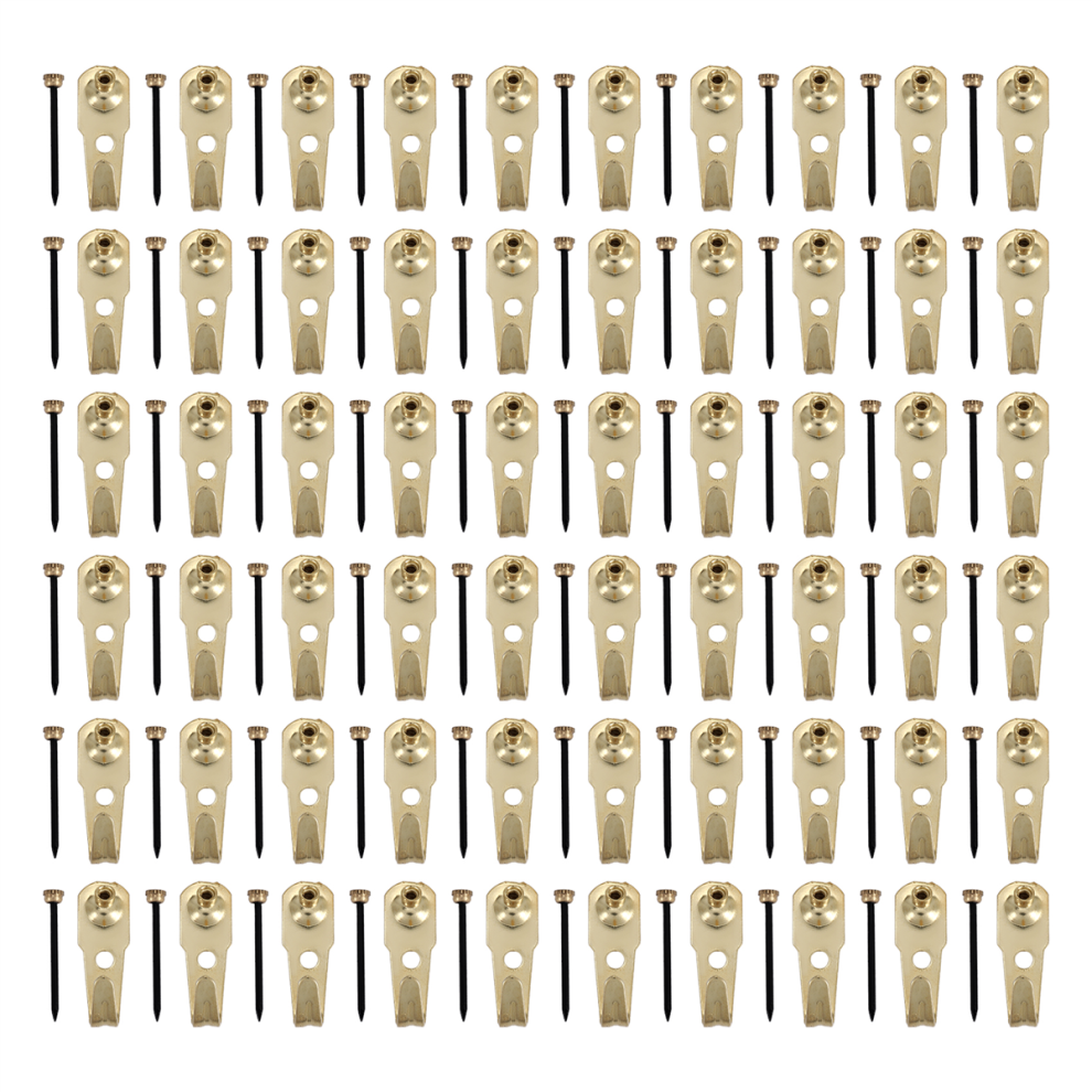 60 Pcs 30 Lb Picture Hangers With Nails Photo Frame Hanger Hooks Hanging For Clock 4851672749805