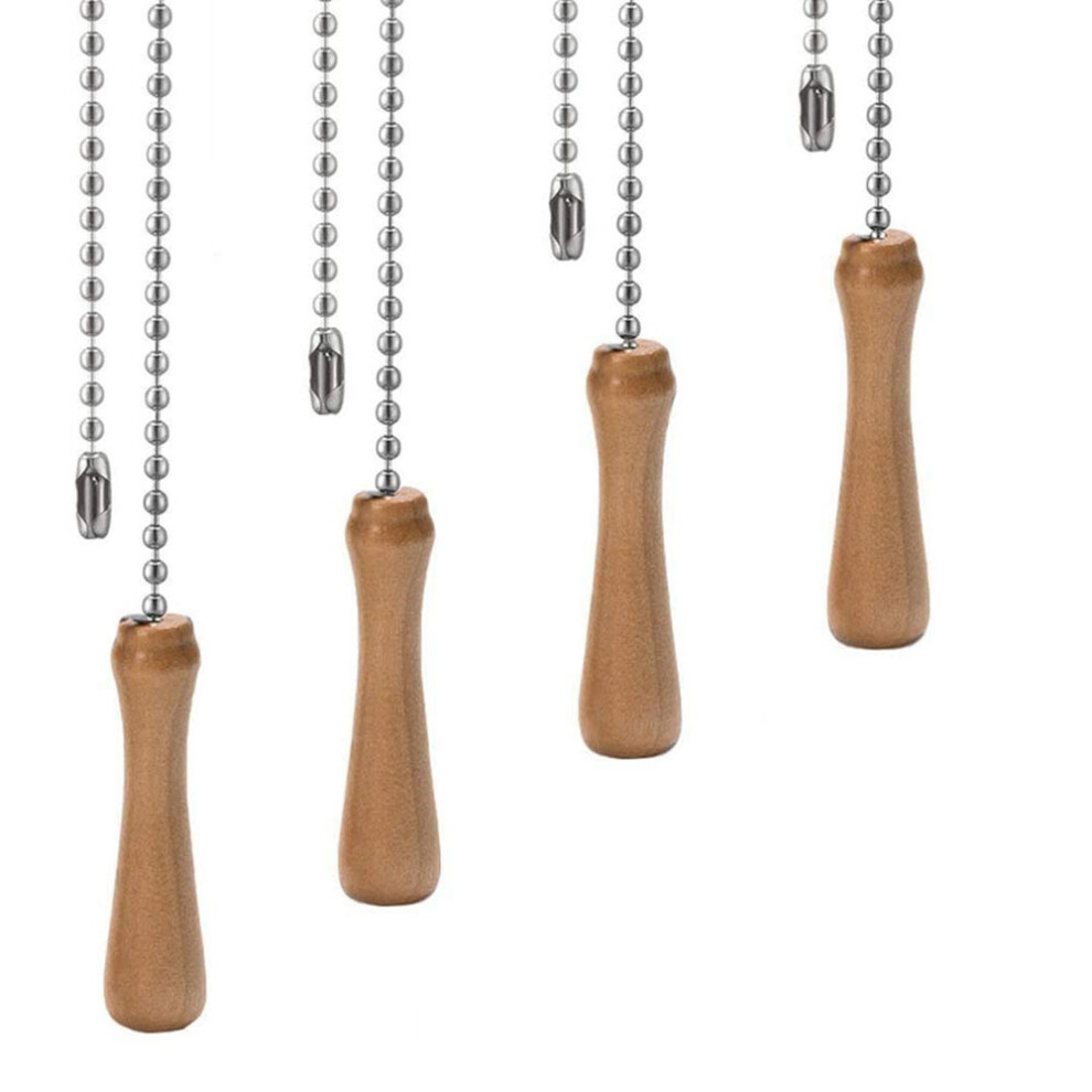 4Pcs Ceiling Fan Pull Chain Wooden Extension For Light Lamp Extender Decorative 4851672748549