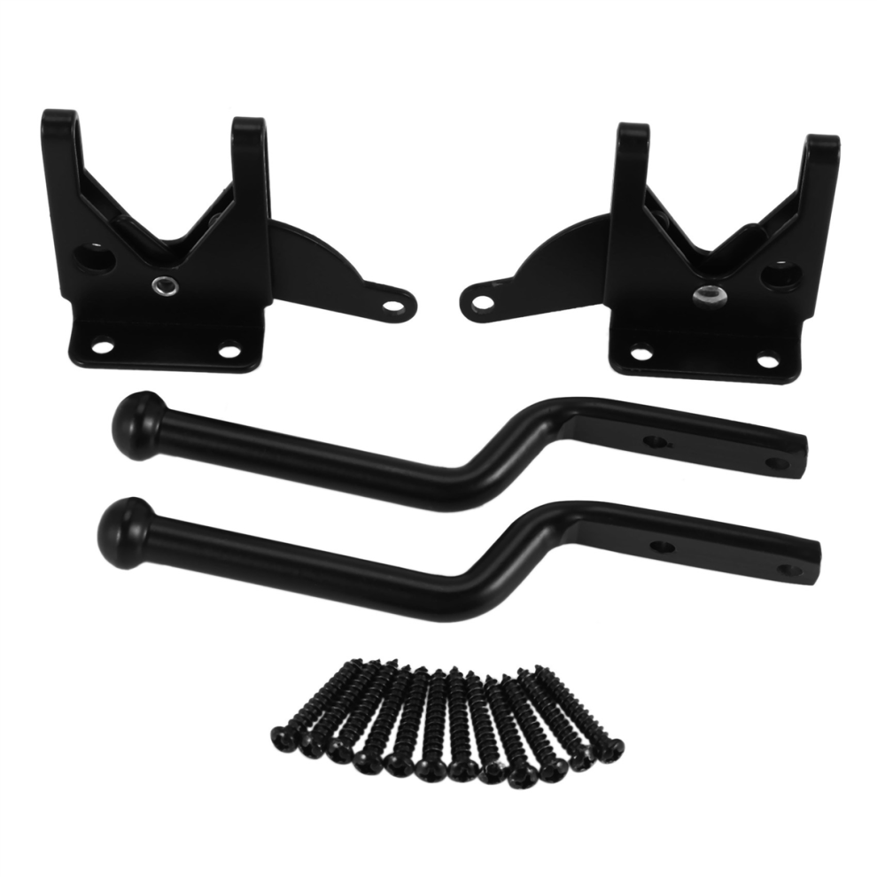 Lot de 2 loquets de portail autobloquants à levier robuste pour portes en bois et acier noir
