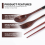 Wooden Flatware Set, Portable Set Chopsticks Spoon Fork Tableware Dinnerware with Black Twining Thread 8