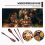 Wooden Flatware Set, Portable Set Chopsticks Spoon Fork Tableware Dinnerware with Black Twining Thread 10