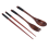 Wooden Flatware Set, Portable Set Chopsticks Spoon Fork Tableware Dinnerware with Black Twining Thread 1