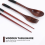 Wooden Flatware Set, Portable Set Chopsticks Spoon Fork Tableware Dinnerware with Black Twining Thread 5