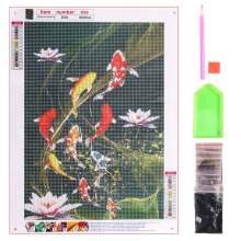 Paint with Diamond Embroidery Full Round Picture of Rhinestone Home Decor ,Lucky Fish