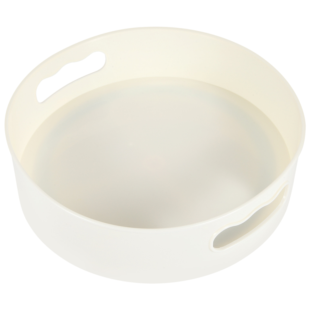 Plateau tournant pour épices, aliments, collations, assiettes sèches antidérapantes, blanc