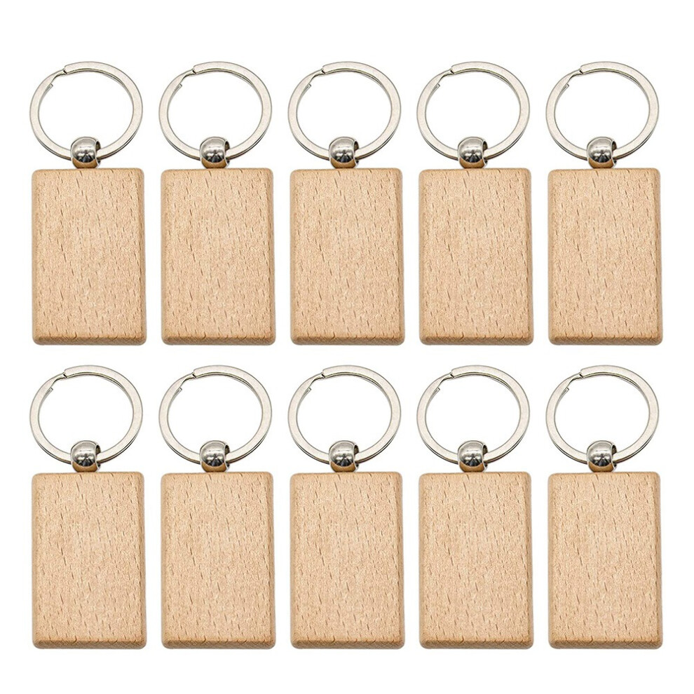 Lot de 10 porte-clés en bois vierges, étiquettes personnalisées EDC ou Best