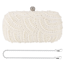 Pearl Clutch Τσάντες Γυναικεία τσαντάκια Γυναικεία βραδιά χεριών για μόδα γάμου - Λευκό