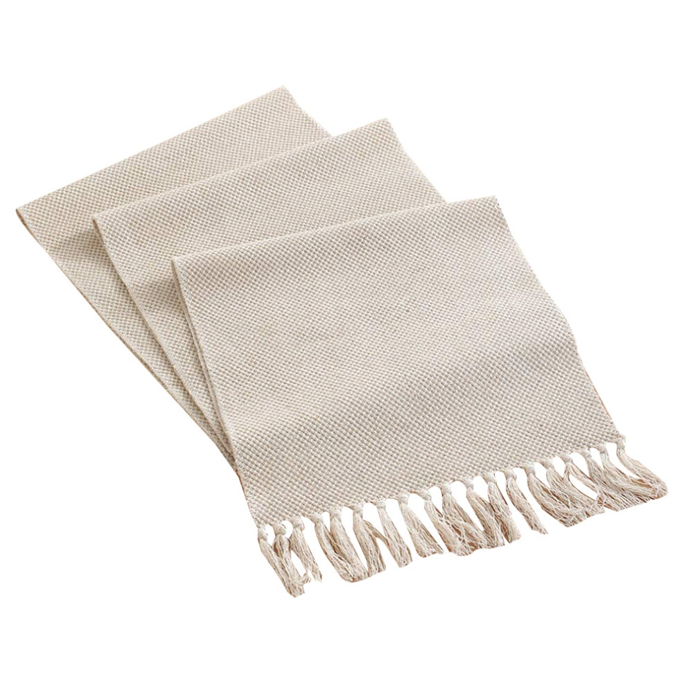 Chemin de table à franges en coton et lin, chemin de table décoratif tissé, chemin de table en macramé pour décoration de cuisine 13 x 70 pouces