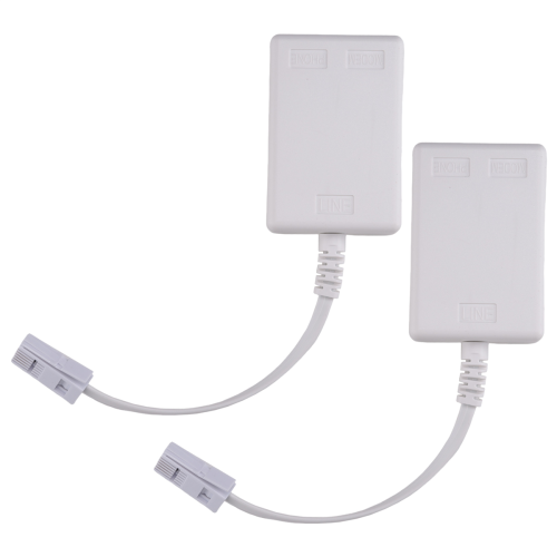 BT Plug to ADSL RJ11 Broadband Internet Microfilter Splitter 2 Pack, αρσενικό & θηλυκό για σταθερό μόντεμ