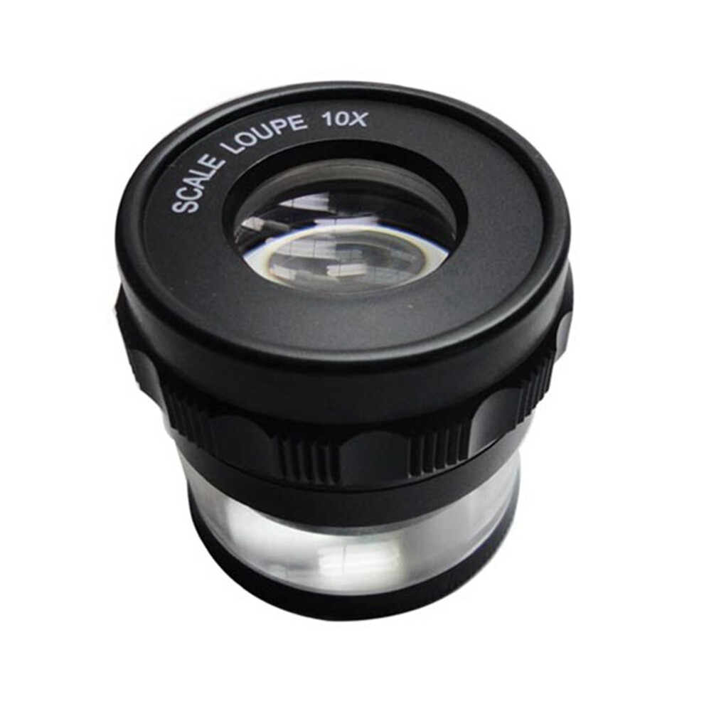 Typecat 10X Stand Measuring Magnifier Scale Loupe Magnifying Glass With Scaled