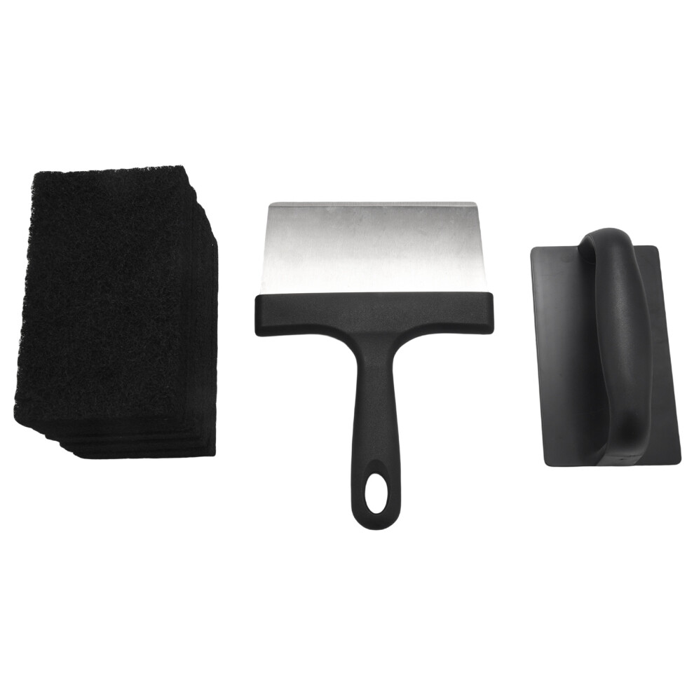 Versatility Griddle Cleaning Kit Grill Cleaner Tool Set for Hot or Cold Surfaces Scraper Brushes