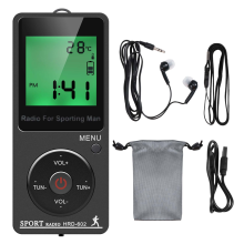 AM FM Portable Radio Personal with Headphones Walkman Rechargeable Battery Digital Display Stereo