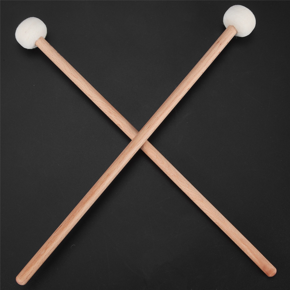 Paar FilzschläGel Drumsticks Drumsticks Mit Holzgriff FüR Percussion-Instrument-ZubehöR-image