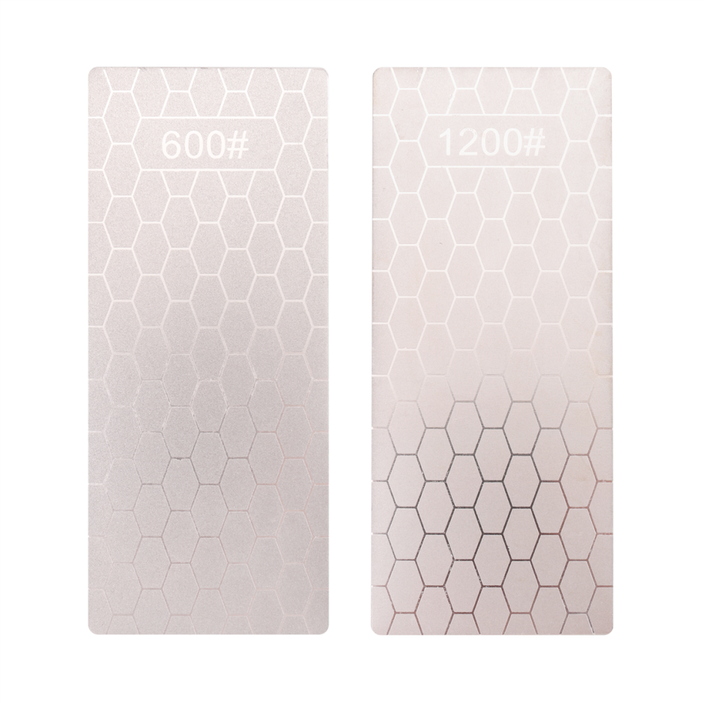 2PCS Diamond Sharpening Stone, Whetstone Honeycomb Sharpener Plate with Non-Slip Base(600/1200 Grit)