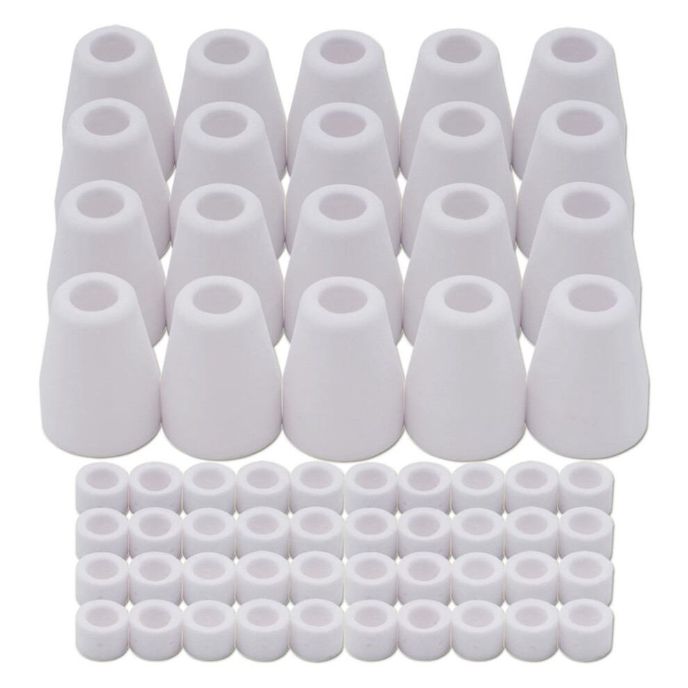 60Pcs for PT-31 -40 WSD-LG40 Plasma Cutter Consumables Alumina Ceramics Shield Cup 18204 & Gas Ring 18785-image-OPC-PGGN2FW-NEW