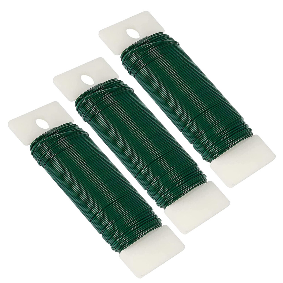 Floral Wire,3 Pack 114 Yards 22 Gauge Green Florist Wire Flexible Paddle For Crafts,Christmas Wreaths Tree, 4852694708214