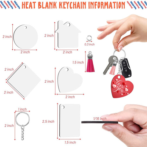 160 PCS Sublimation Ornament Blanks,Sublimation Blank Keychains MDF Διπλής όψης μπρελόκ 2