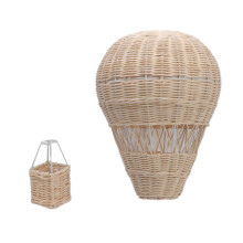 (As show, One size) Woven Hot Air Balloon Handcrafted Exquisite Details Rattan Weaving Decoration for Kids Room Party Photo Prop