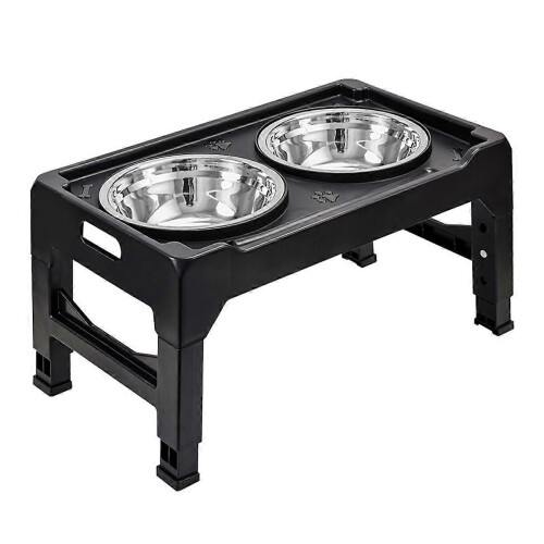 (As show, One size) Dog Bowl, Adjustable, Non-Slip, Raised Stand