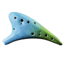 (As show, One size) 12 Hole Ocarina Graceful Shape Pottery Ocarina in Alto C ,Gradient Ocarina, beginner learning, Christmas gift
