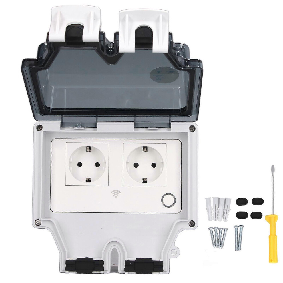 (As Show, One Size) Waterproof Power Socket Outdoor Ip66 Rainproof Wall Electrical Wifi Smart Plug Type 86 16A Eu Plug 110Â250V Snw-2Sr 6910540306163