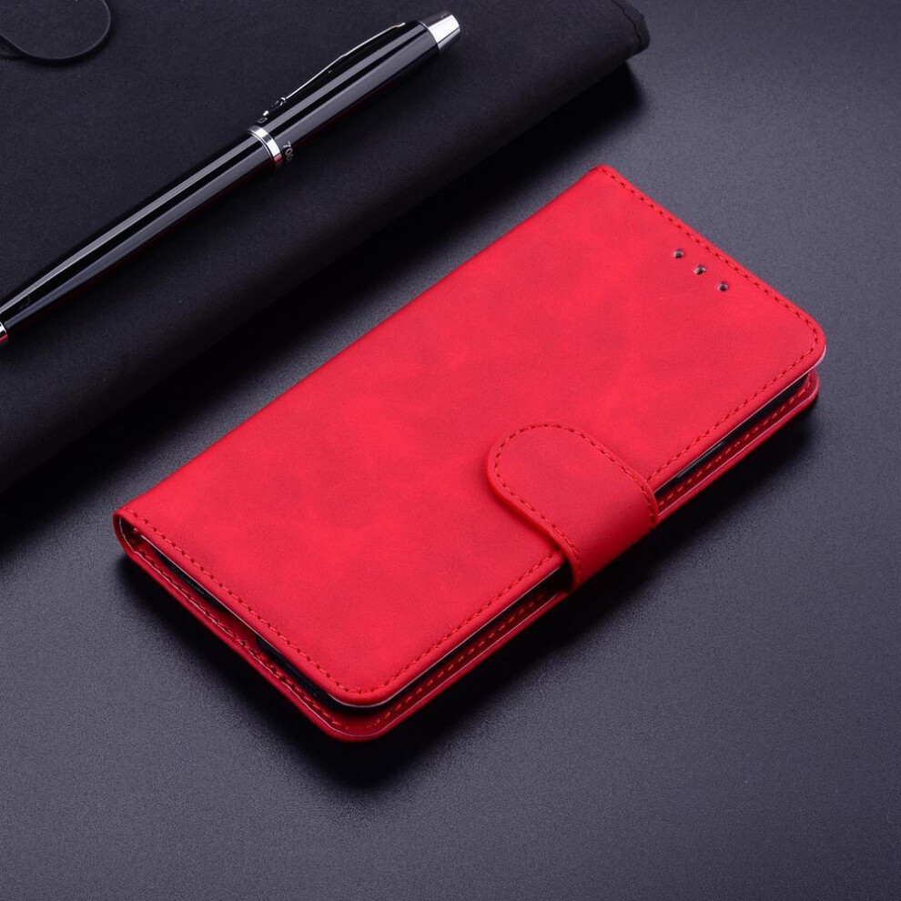 (red, iPhone 16) Solid Color Skin Leather Phone Wallet Case Book Stand For Iphone 14 Samsung Xiaomi Google Women Men Green Card Slot Magnetic Shockproof Flip Cover Bag