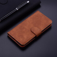 (brown, Samsung Galaxy A15) Solid Color Skin Leather Phone Wallet Case Book Stand For iPhone 14 Samsung Xiaomi Google Women Men Green Card Slot Magnetic Shockproof Flip Cover Bag